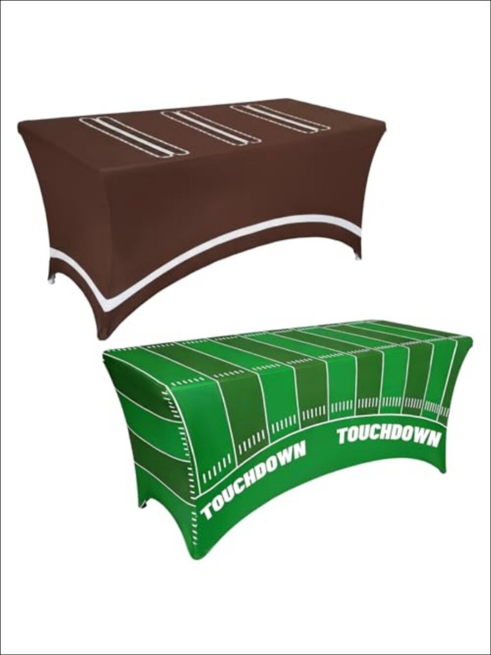 2 Pack 6ft Football Spandex Tablecloth Fitted Rectangular Polyester Spandex